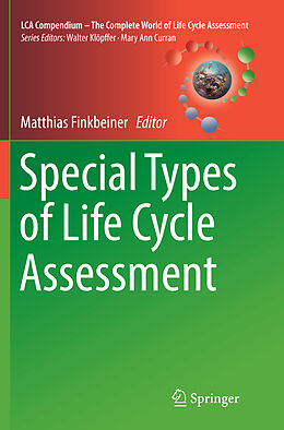 Couverture cartonnée Special Types of Life Cycle Assessment de 