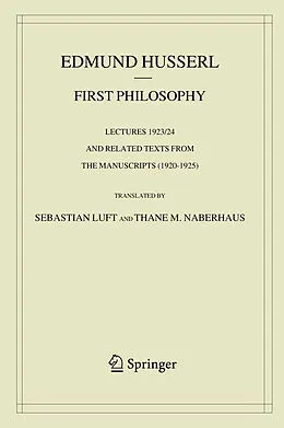 E-Book (pdf) First Philosophy von Edmund Husserl