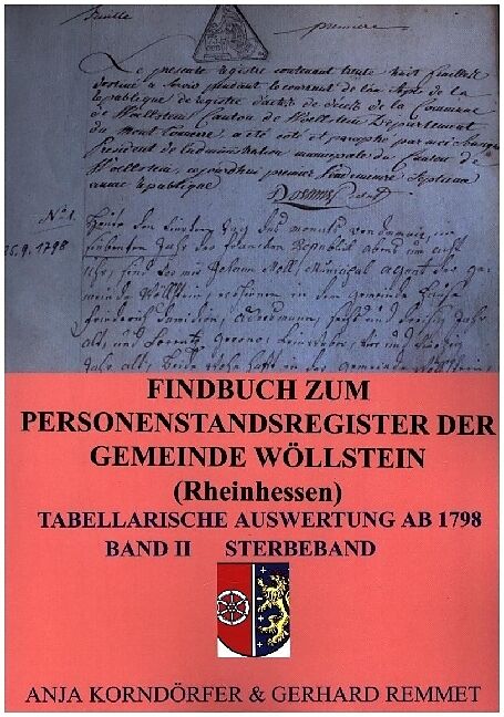 Findbuch zum Personenstandsregister der Gemeinde Wöllstein/ Rheinhessen