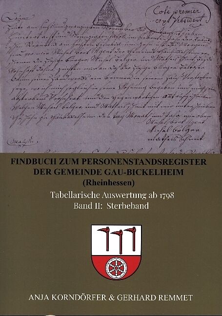 Findbuch zum Personenstandsregister der Gemeinde Gau-Bickelheim/Rheinhessen