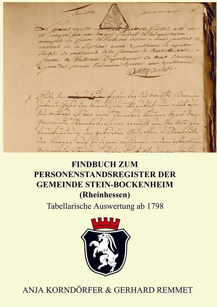 Findbuch zum Personenstandsregister der Gemeinde Stein-Bockenheim / Rheinhessen