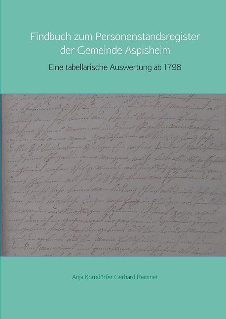 Findbuch zum Personenstandsregister der Gemeinde Aspisheim