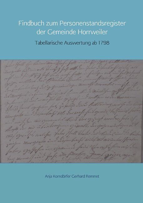 Findbuch zum Personenstandsregister der Gemeinde Horrweiler
