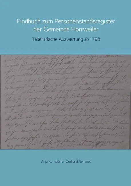 Findbuch zum Personenstandsregister der Gemeinde Horrweiler