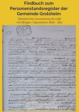 Kartonierter Einband Findbuch zum Personenstandsregister der Gemeinde Grolsheim von Anja Korndörfer