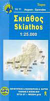 Carte (de géographie) pliée Skiathos 25000 de 