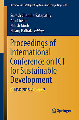 Couverture cartonnée Proceedings of International Conference on ICT for Sustainable Development de 