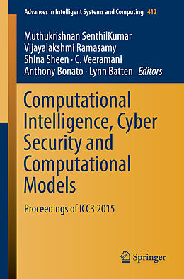 Couverture cartonnée Computational Intelligence, Cyber Security and Computational Models de 