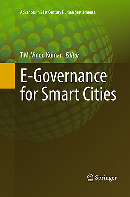 Couverture cartonnée E-Governance for Smart Cities de 