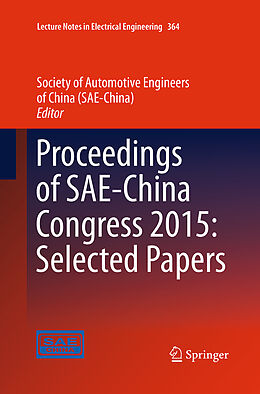 Kartonierter Einband Proceedings of SAE-China Congress 2015: Selected Papers von 