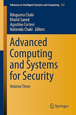 eBook (pdf) Advanced Computing and Systems for Security de 