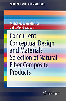 Couverture cartonnée Concurrent Conceptual Design and Materials Selection of Natural Fiber Composite Products de Muhd Ridzuan Mansor, Salit Mohd Sapuan