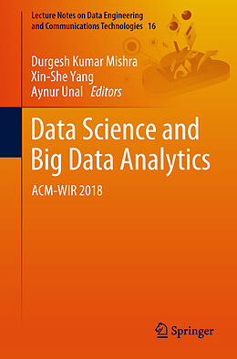 Couverture cartonnée Data Science and Big Data Analytics de 