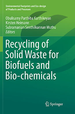 Couverture cartonnée Recycling of Solid Waste for Biofuels and Bio-chemicals de 