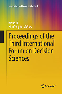 Couverture cartonnée Proceedings of the Third International Forum on Decision Sciences de 