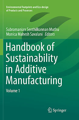 Couverture cartonnée Handbook of Sustainability in Additive Manufacturing de 
