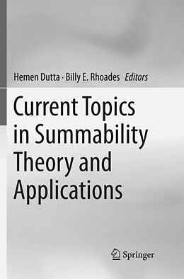 Kartonierter Einband Current Topics in Summability Theory and Applications von 