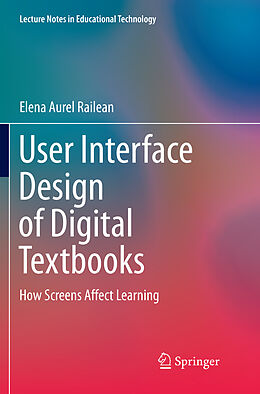 Couverture cartonnée User Interface Design of Digital Textbooks de Elena Aurel Railean