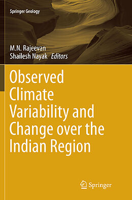 Couverture cartonnée Observed Climate Variability and Change over the Indian Region de 