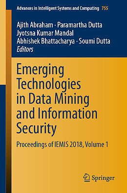 Couverture cartonnée Emerging Technologies in Data Mining and Information Security de 