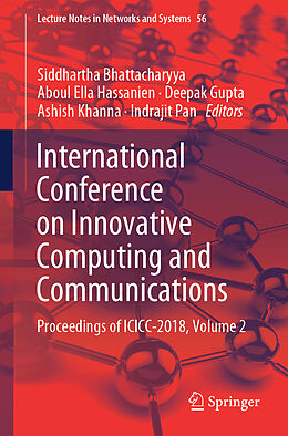 Couverture cartonnée International Conference on Innovative Computing and Communications de 