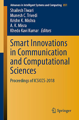 Couverture cartonnée Smart Innovations in Communication and Computational Sciences de 