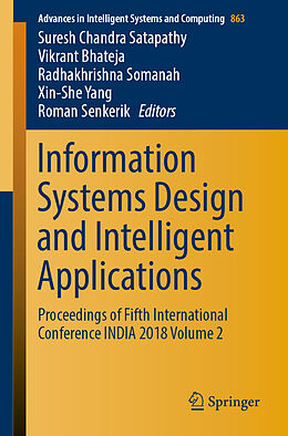 Couverture cartonnée Information Systems Design and Intelligent Applications de 