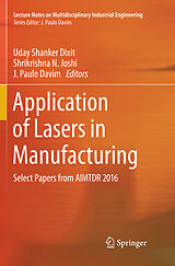 Couverture cartonnée Application of Lasers in Manufacturing de 