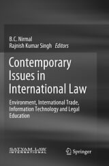 Couverture cartonnée Contemporary Issues in International Law de 