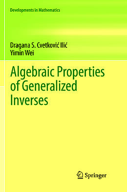 Kartonierter Einband Algebraic Properties of Generalized Inverses von Yimin Wei, Dragana S. Cvetkovi  Ili 