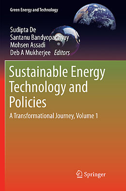 Couverture cartonnée Sustainable Energy Technology and Policies de 