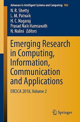 Couverture cartonnée Emerging Research in Computing, Information, Communication and Applications de 