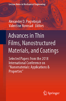 Couverture cartonnée Advances in Thin Films, Nanostructured Materials, and Coatings de 
