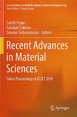 Kartonierter Einband Recent Advances in Material Sciences von 