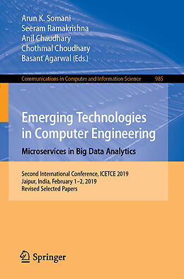 Couverture cartonnée Emerging Technologies in Computer Engineering: Microservices in Big Data Analytics de 