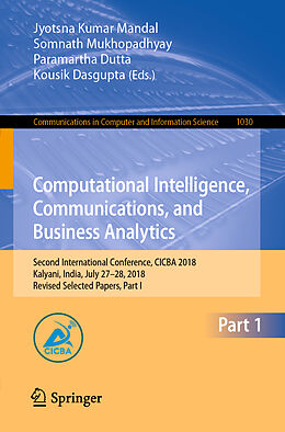 Couverture cartonnée Computational Intelligence, Communications, and Business Analytics de 