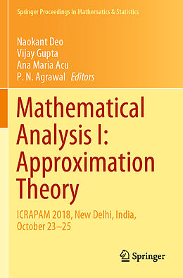 Couverture cartonnée Mathematical Analysis I: Approximation Theory de 