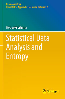 Couverture cartonnée Statistical Data Analysis and Entropy de Nobuoki Eshima