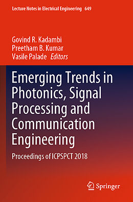 Couverture cartonnée Emerging Trends in Photonics, Signal Processing and Communication Engineering de 