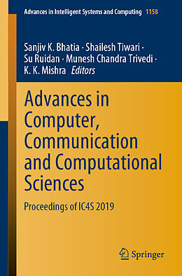 Couverture cartonnée Advances in Computer, Communication and Computational Sciences de 