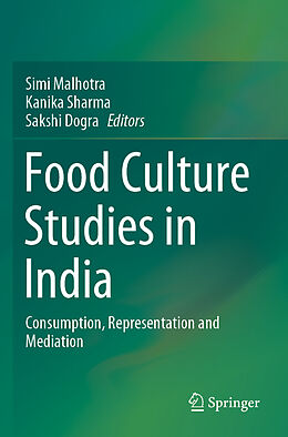 Couverture cartonnée Food Culture Studies in India de 