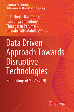 Couverture cartonnée Data Driven Approach Towards Disruptive Technologies de 