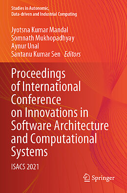 Couverture cartonnée Proceedings of International Conference on Innovations in Software Architecture and Computational Systems de 