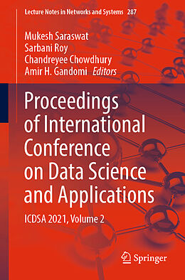 Couverture cartonnée Proceedings of International Conference on Data Science and Applications de 