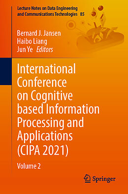 Couverture cartonnée International Conference on Cognitive based Information Processing and Applications (CIPA 2021) de 