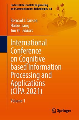 eBook (pdf) International Conference on Cognitive based Information Processing and Applications (CIPA 2021) de 