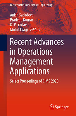 Couverture cartonnée Recent Advances in Operations Management Applications de 