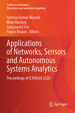 Couverture cartonnée Applications of Networks, Sensors and Autonomous Systems Analytics de 