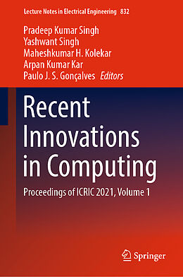 Livre Relié Recent Innovations in Computing de 