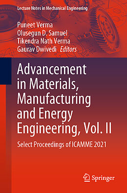 Couverture cartonnée Advancement in Materials, Manufacturing and Energy Engineering, Vol. II de 